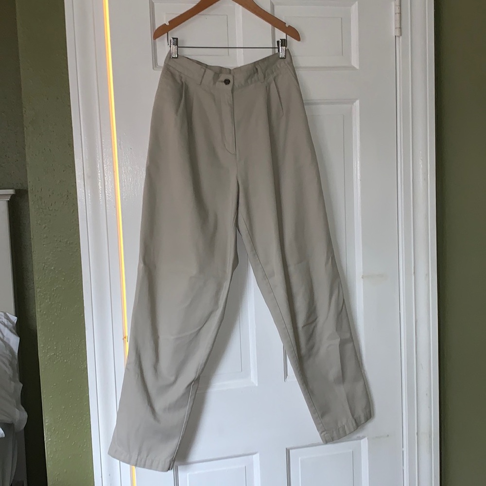 LLBean women’s high rise straight leg khakis